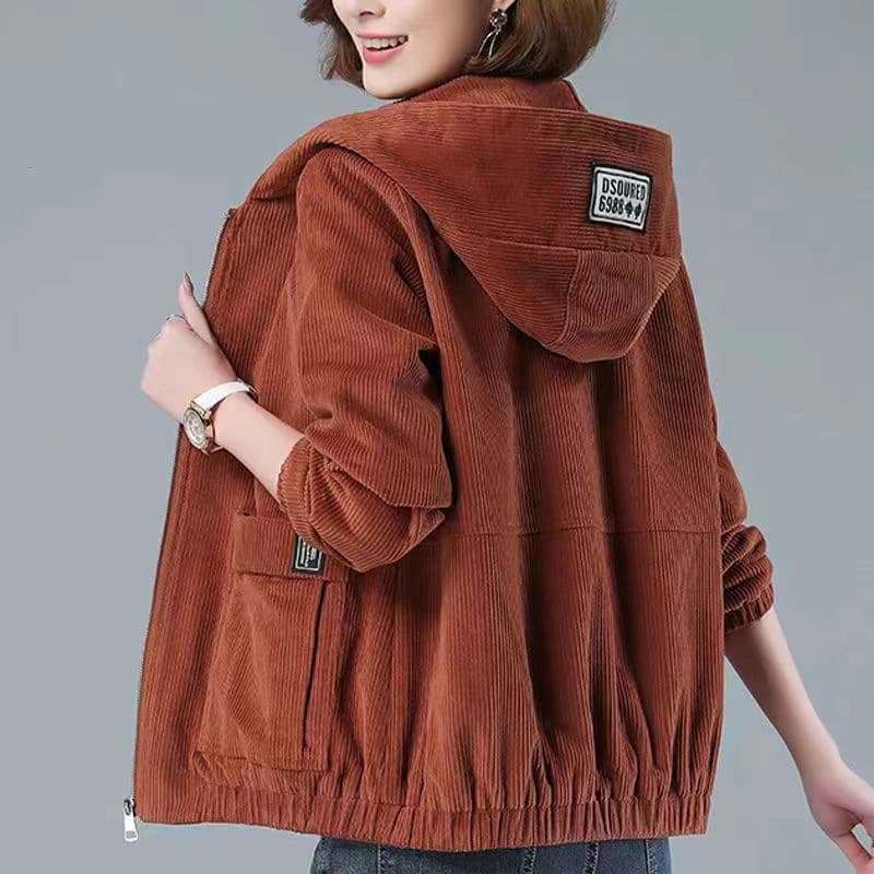 Autumn/Winter New Corduroy Jacket for Women Casual Plus Size Loose Slimming Fashion Mom Outfit Stylish Jacket