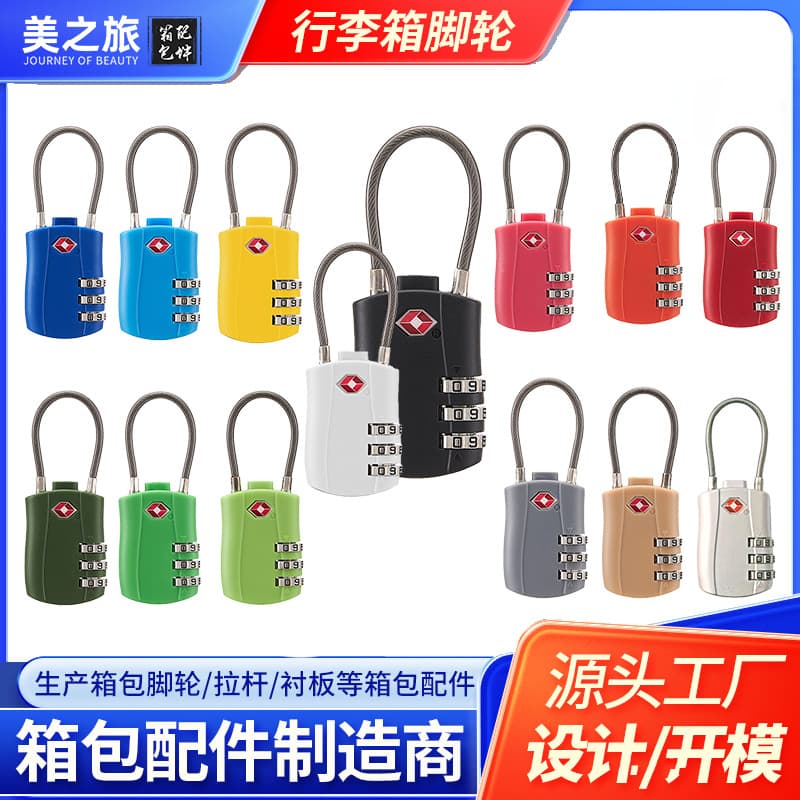 Factory Direct TSA Combination Lock Plastic Wear-resistant Small TSA Padlock Backpack Lock Cabinet Anti-Theft