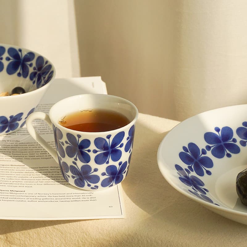 Blue Classic Butterfly Coffee Tea Cup Saucer Mug Plate Bowl Ceramic Retro Tableware