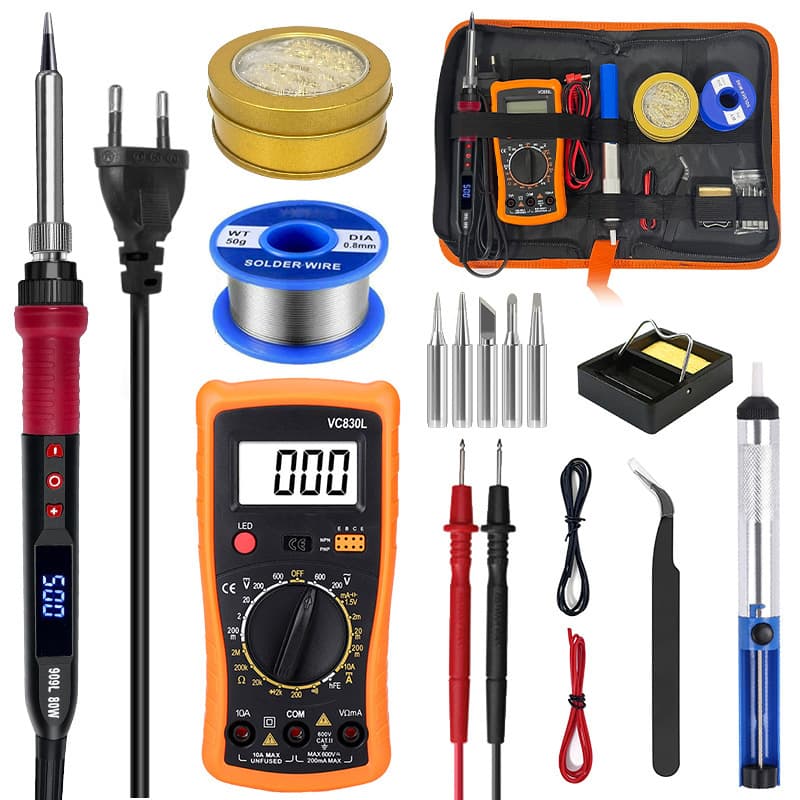 LED Digital Display Soldering Iron 80W Internal Heating Adjustable Temperature Soldering Iron Set Home Welding Repair Tool Wholesale