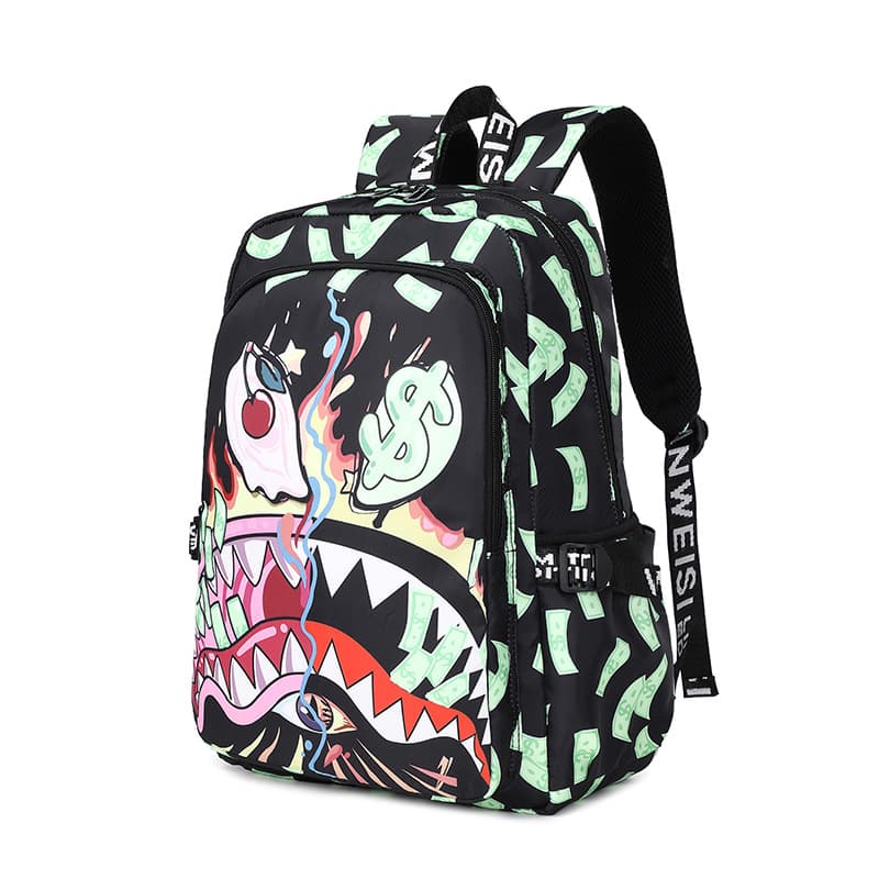 Cross-border wholesale colorful shark primary school student lightweight waterproof schoolbag large capacity personalized cartoon fashion backpack