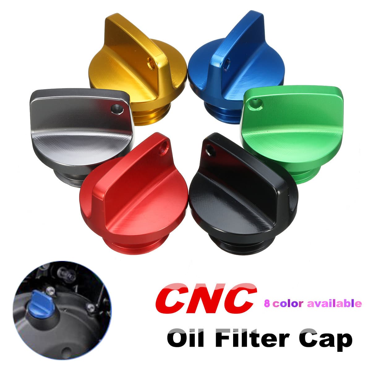 Universal Aluminum CNC Oil Cap Screw for Modified Motorcycle Engine Box Cover Compatible with Yamaha Kawasaki Ducati Honda