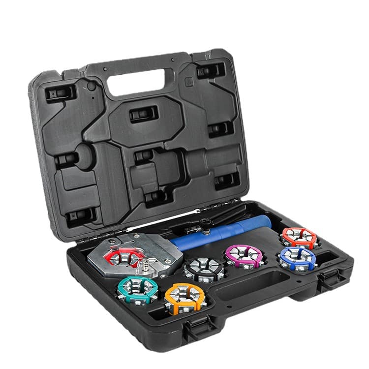 Portable Hydraulic Manual Air Conditioning Pipe Crimping Tool for Auto AC Hose Fittings, Small Cold Pipe Connector Crimper