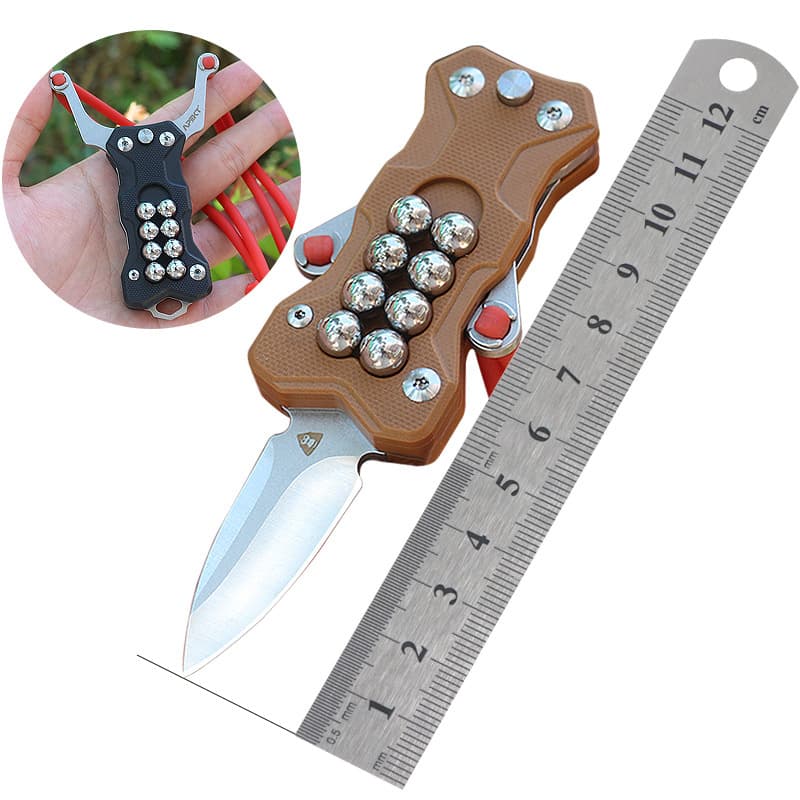 Outdoor Portable Elastic Band Creative Tool Knife Multifunctional Folding Knife Survival in the Wilderness Bow And Arrow