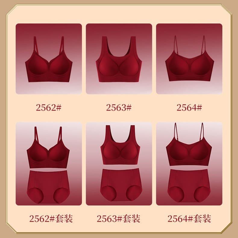 Zodiac Year Lucky Ankora Red Underwear Gift Box Set Single Bra Seamless Comfort Jelly Soft Gel Pilates