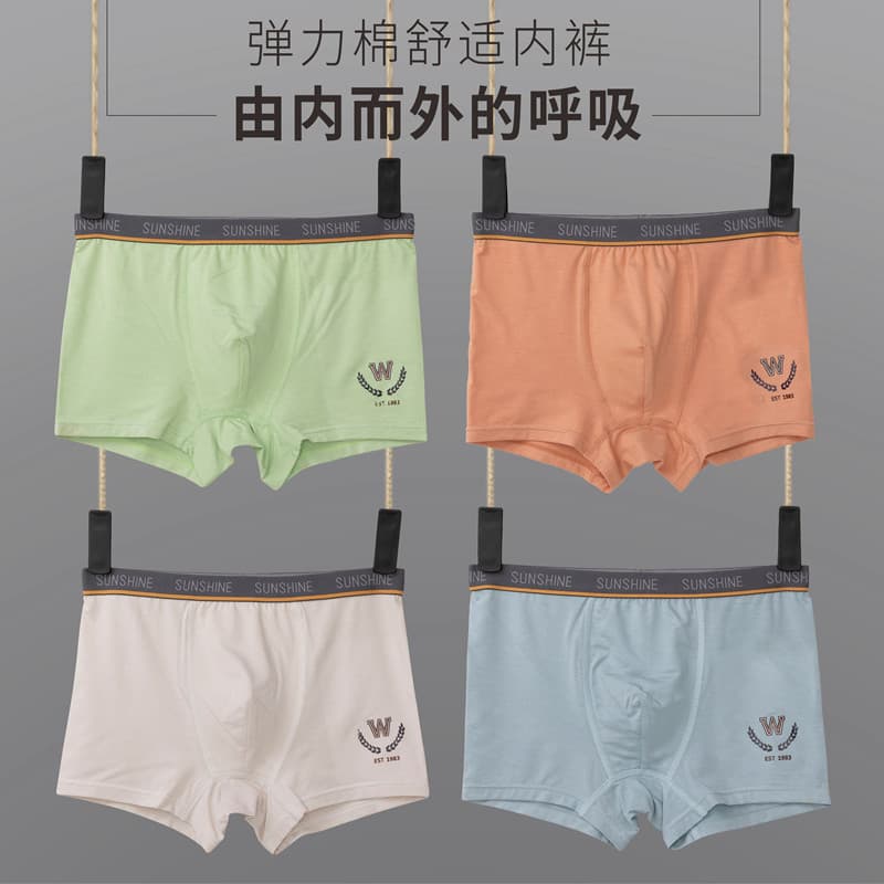 Teenage men's underwear Modal boxer briefs breathable Korean style boys' underwear for middle-aged and older students students fat children's pants