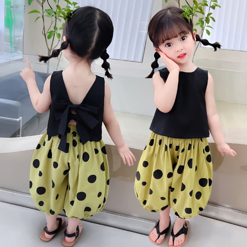2023 New viral two-piece summer set for fashionable baby girls, trendy streetwear