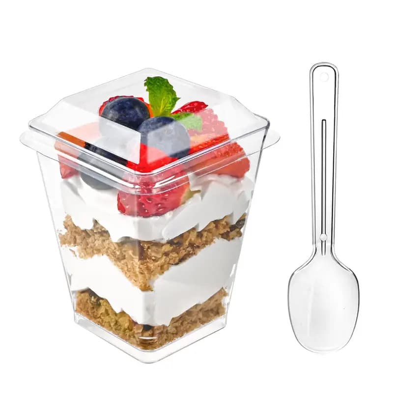 Amazon Hard Plastic Trapezoid 150ml Dessert Cup Mousse Cup Pudding Cup Jelly Cup Ice Cream Cup