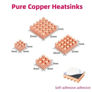 Pure Copper Heatsink, Raspberry Pi 4 Metal Heatsink Passive Cooling Pad Heat Sink, RPI 4 Model