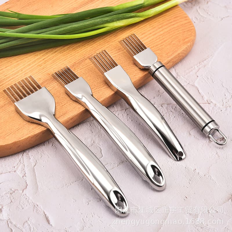 304 Stainless Steel Onion Cutter Onion Knife Shredder Creative Kitchen Gadget Green Onion Shredder Scallion Shredder