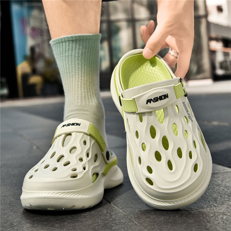 Men's Clogs Summer New Style with Soft Cushioning, Closed-Toe Cross-Border Slip-Resistant Couples' Outdoor Thick-Soled Water Shoes