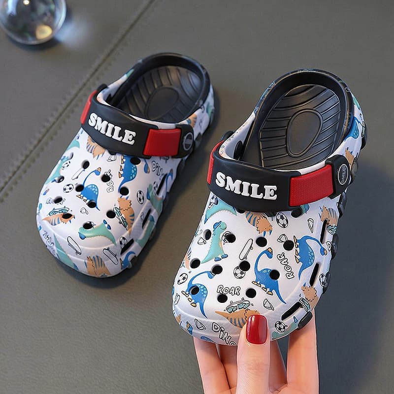 Boys' Crocs Summer High-Elastic Eco-Friendly Slippers, Non-Slip Wear-Resistant Sandals for Older Kids, Outdoor Beach Shoes