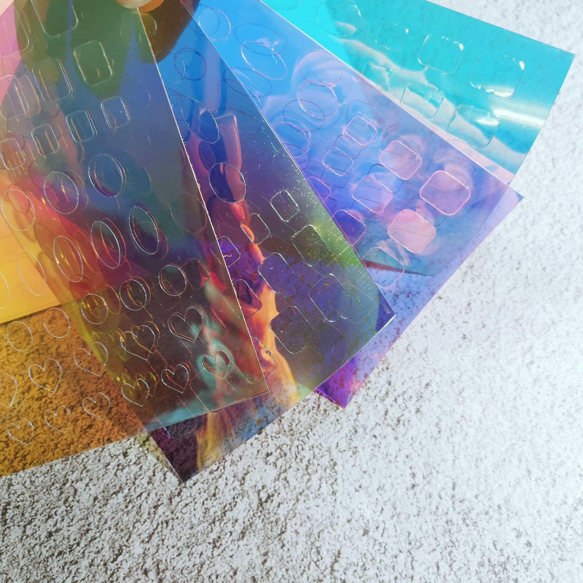 Manicure Aurora Ice Cube Cellophane Aurora Sticker Thickened Three-dimensional Mermaid Laser Sticker