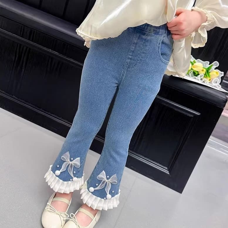 Girls' Flared Jeans 2026 Spring Autumn New Style Medium Large Girls Children's Pants Spring Autumn Long Pants