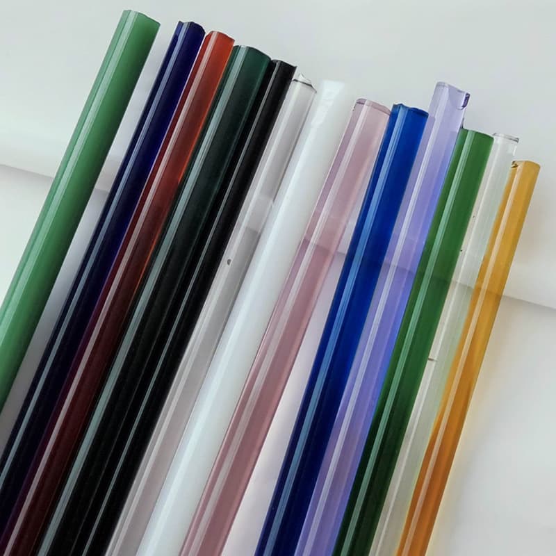 Wholesale of high borosilicate colored glass rods, lampworking raw materials, hard glass, transparent glass stirring rods, and firing rods.
