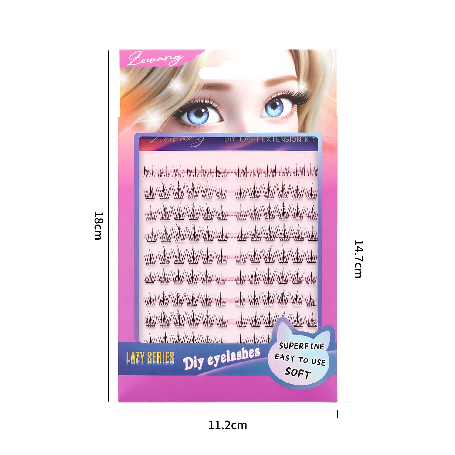 No-Glue Self-Adhesive False Eyelashes, Thick Sunflower Upper Lashes, Full Series Flat Degree Eyelashes, Duoli Eye Tail