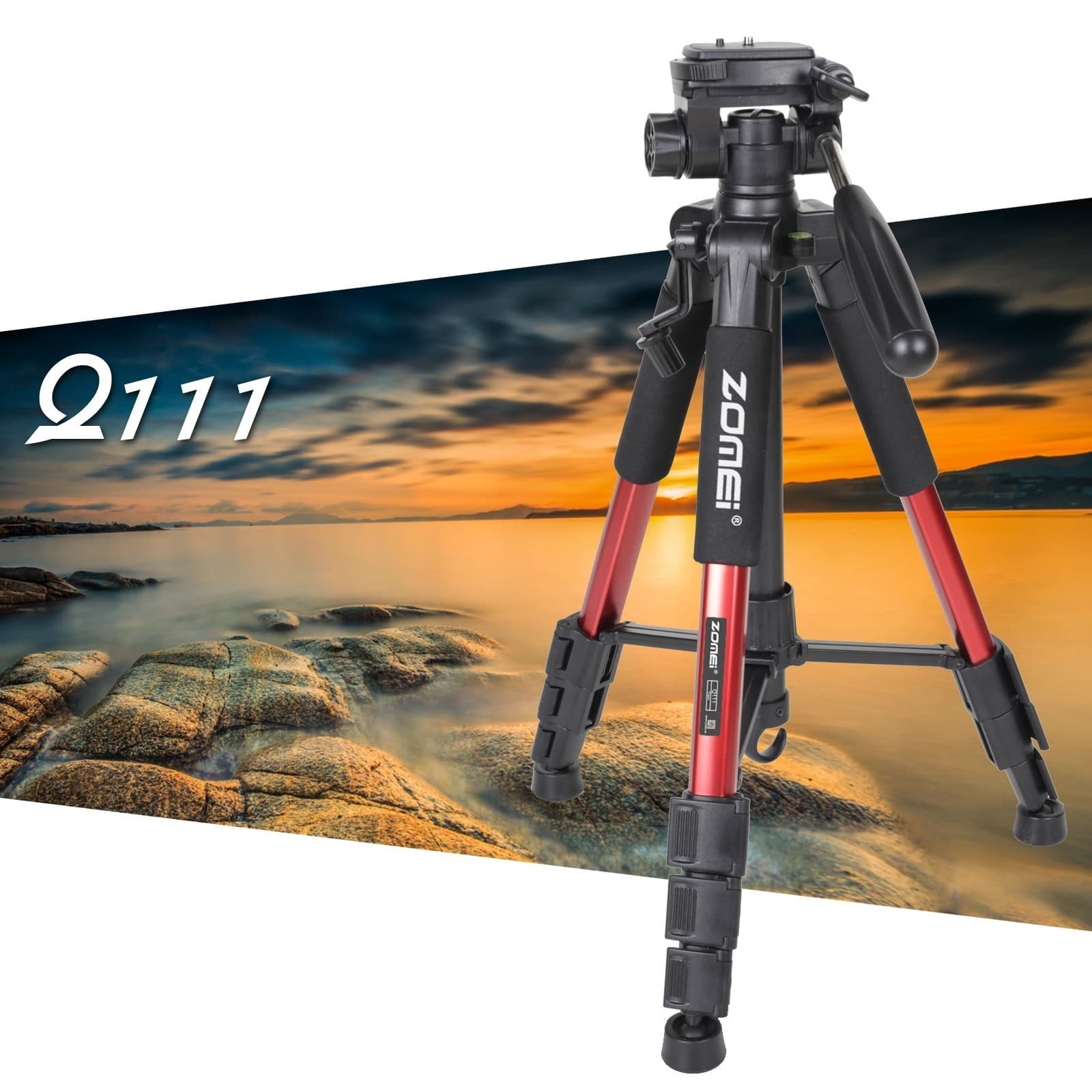 Zhuomei Q111 Portable Tripod for Photography, Videography, SLR Cameras, Live Streaming, and Mobile Phones, with Fill Light Stand