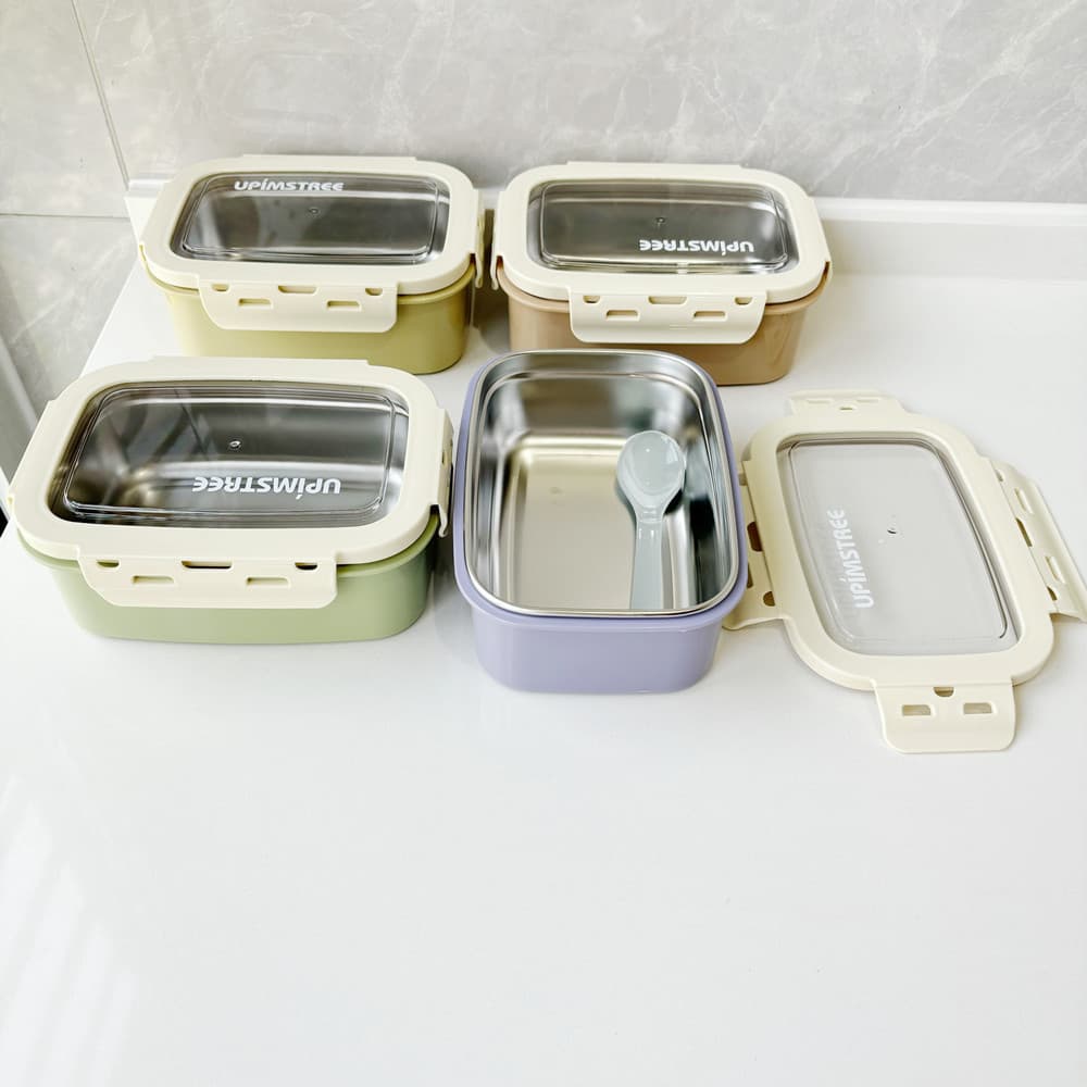 Stainless Steel Insulated Lunch Box with Tray, Microwave-Safe, Portable Bento Box for School, Office, and Students