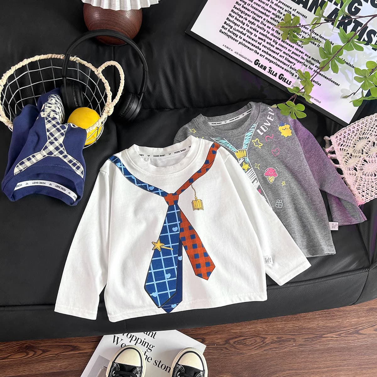 Children's Long Sleeve T-Shirt for Spring and Autumn, New Baby Boy Top Cotton Girl Baby Clothes Kids Wear