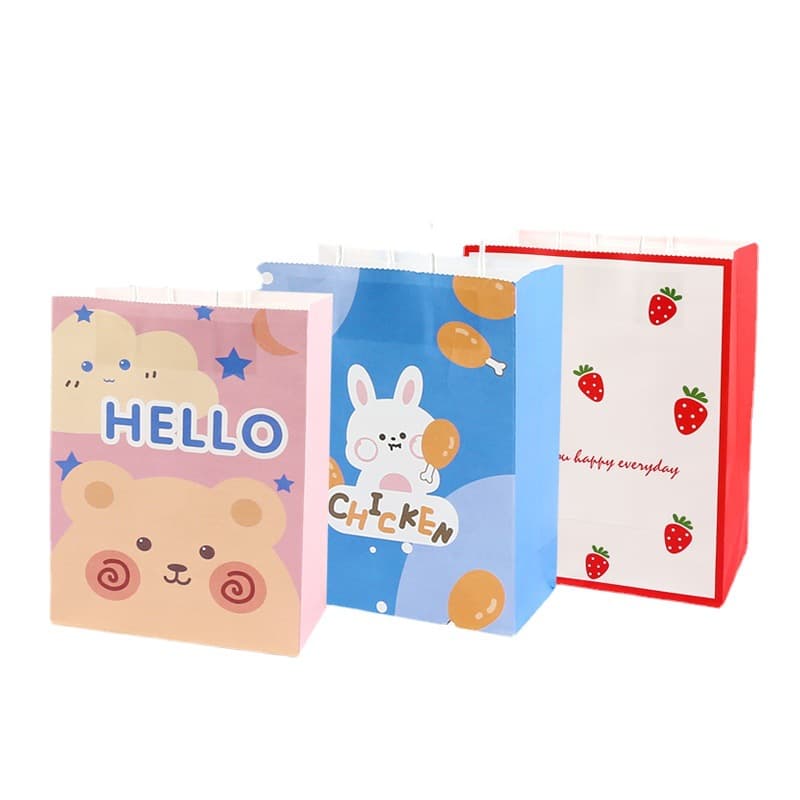 Back-to-School Kids Gift Bag, Handheld Birthday Favor Bag, Kindergarten Snack Mid-Autumn Kraft Paper Bag Custom