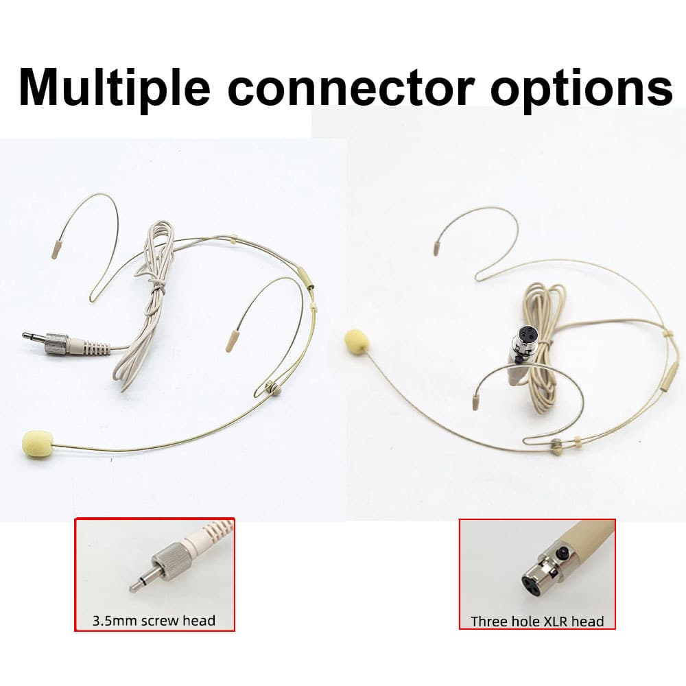 Skin Tone Headset Microphone Invisible Ear Hook Condenser Guide Microphone Lavalier Mic for Amplifier