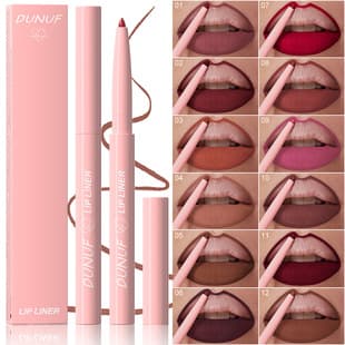 DUNUF 12-Pack Easy-Apply Velvet Matte Lip Liner Pencils - Please Note! Link Disclaimer