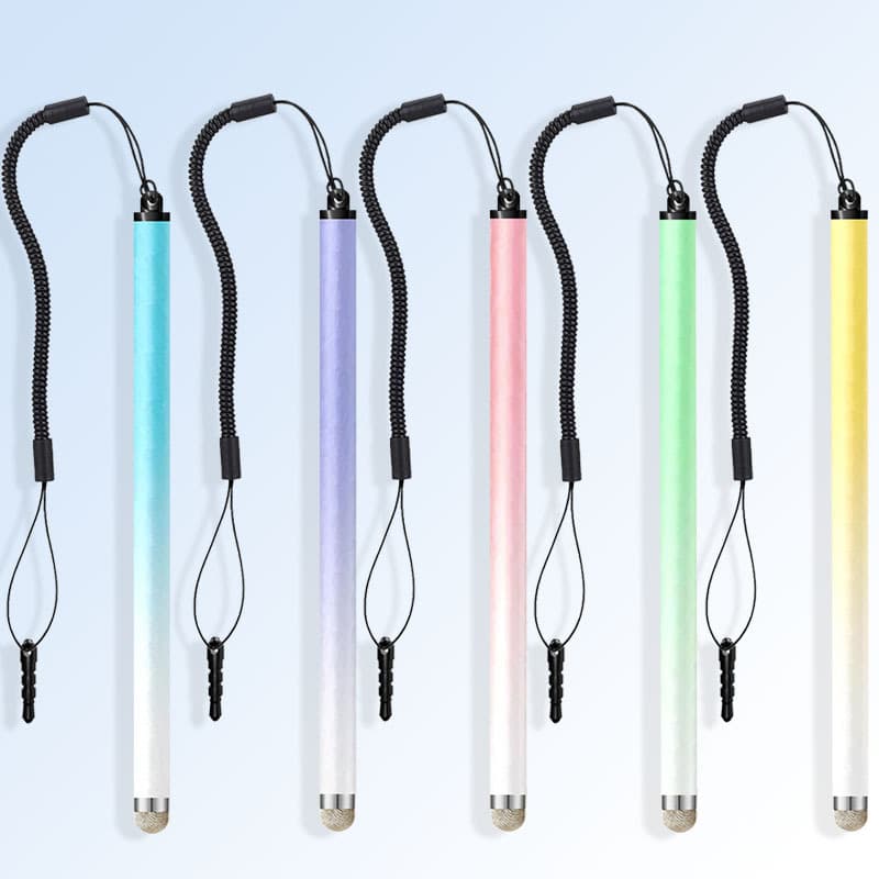 Cross-border Special Supply Handwriting Capacitive Stylus with Fiber Cloth Tip, Touch with Lanyard, High Stability Metal Drawing Pen
