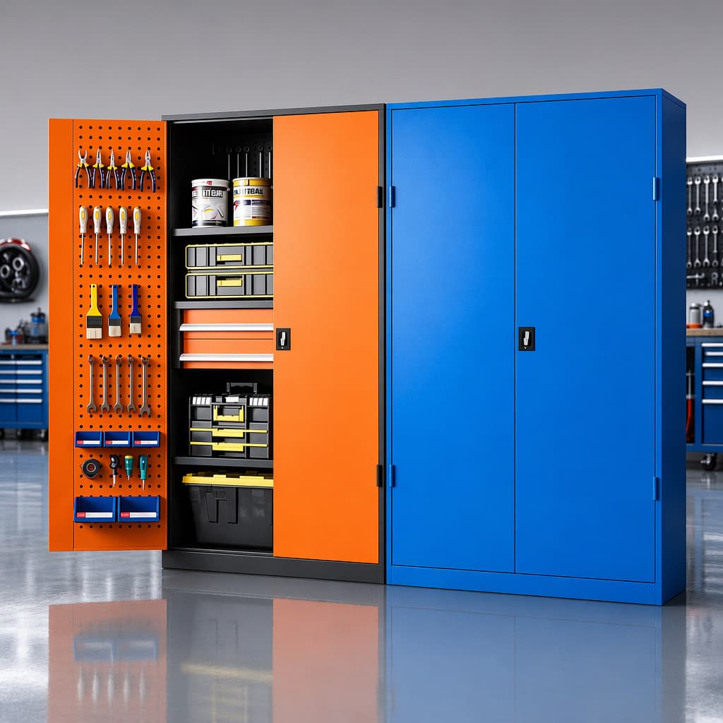 Heavy-Duty Tool Cabinet Factory Workshop Industrial-Grade Storage Cabinet Thickened Double-Door Hardware Tool Storage Cabinet for Auto Repair
