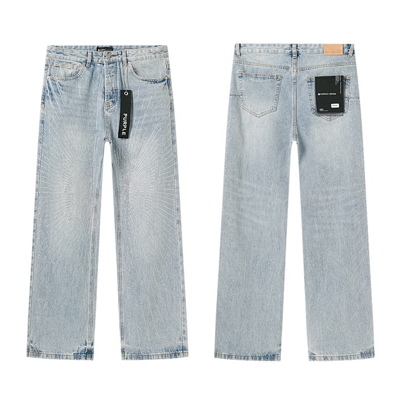 Cross-border American Streetwear Purple Brand JEANS Heavy-Duty High-Street Vintage Casual Trendy Jeans