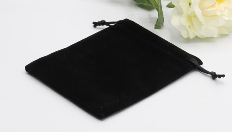 Thickened Fleece Drawstring Pouch Jewelry Storage Bag Black Drawstring Organizer Bag Customizable