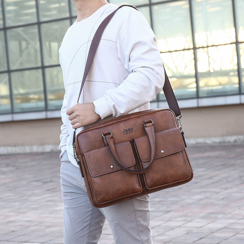 Cross-border Men's Single Shoulder Handbag Casual Fashion Business Bag Factory Wholesale Briefcase European American Foreign Trade Bags