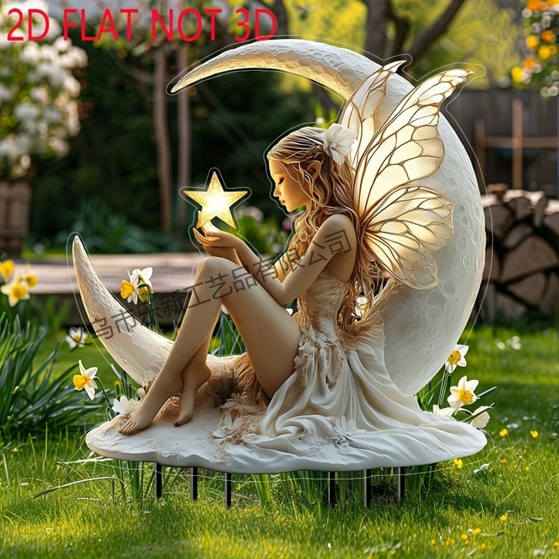 Cross-border new 2D acrylic floor insert fairy butterfly garden courtyard flower basin insert decoration manufacturer wholesale