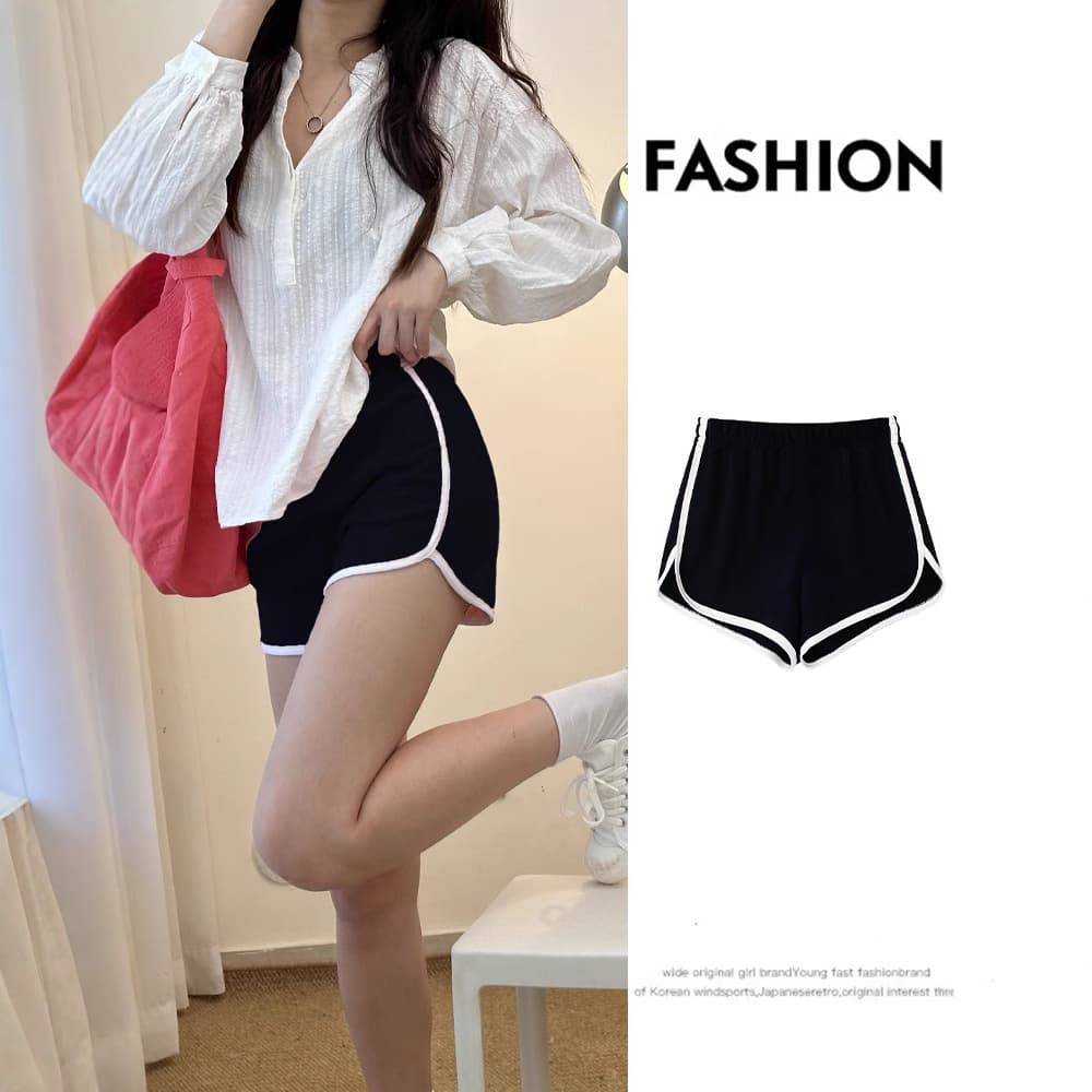 Home casual pants, safety pants worn outside, yoga pants, pajamas, women's anti-exposure fitness running elastic shorts sports pants