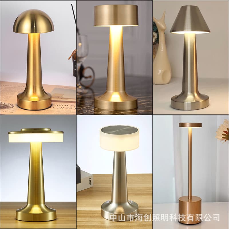 Cross-border LED Dumbbell Touch Table Lamp USB Rechargeable Bedside Dining Table Bar Desk Ambient Decorative Nightstand