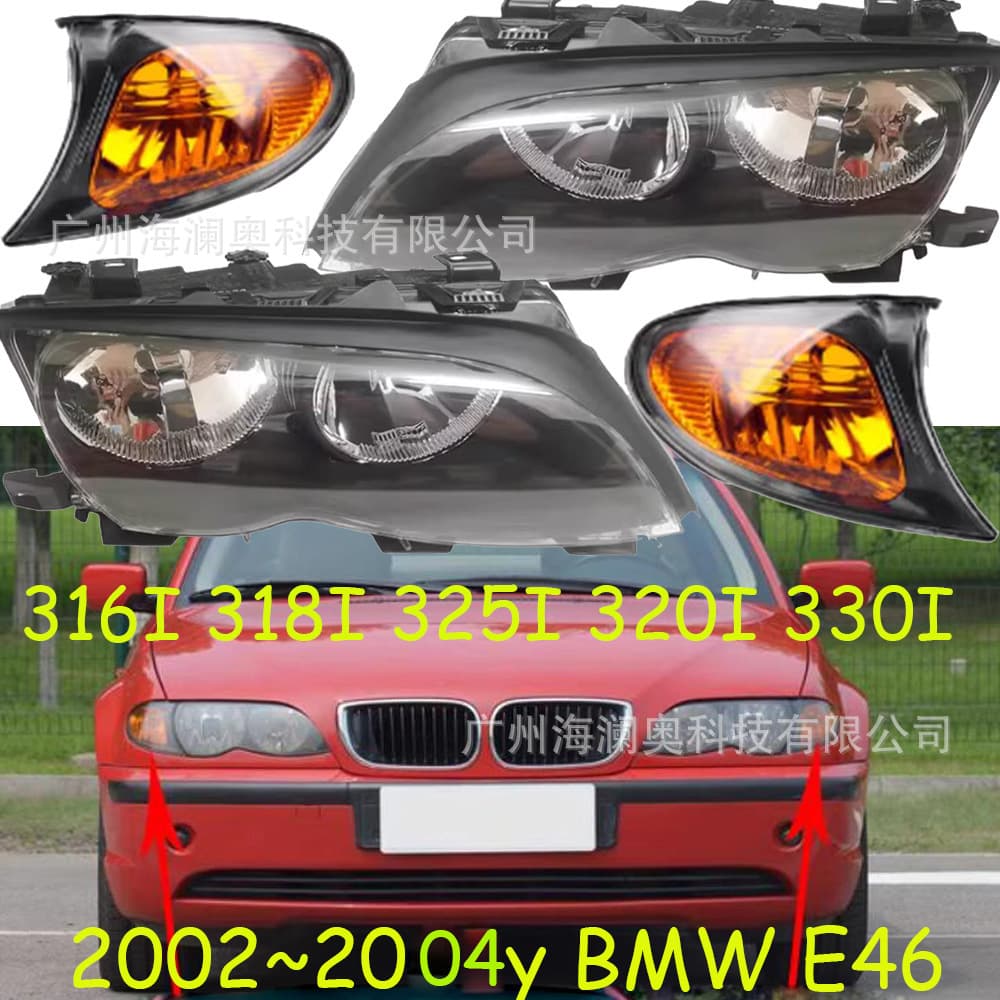 For BMW 3 Series E46 Headlight Front Light Fog Light E90 318 316 325 330 02~04 Models