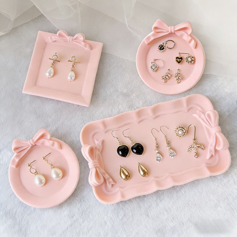 Sweet honey diy glue mold European tray lace INS bow storage tray box silicone dish ornaments