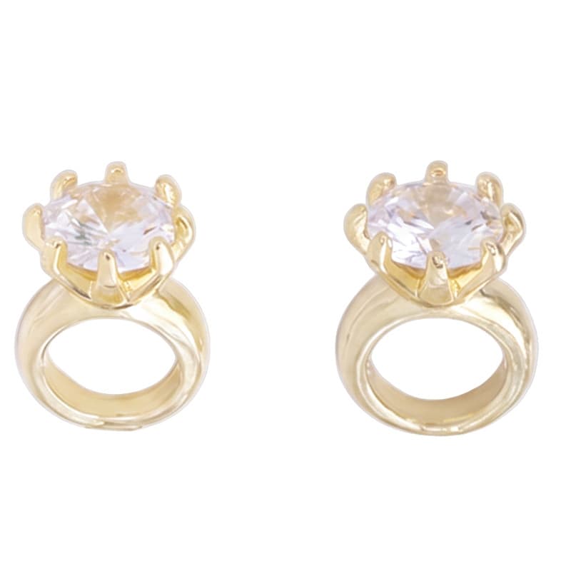 Wholesale Cross-Border Hot-Selling Nail Art Zircon Large Rhinestone Ring Wearable Nails Pointed-Bottom Diamond Light Luxury Exquisite Ring Nail Accessory