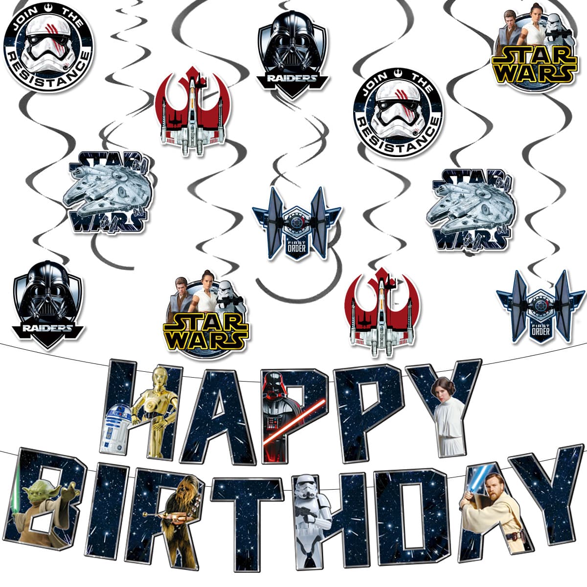 Star Wars themed birthday party decoration supplies star wars spiral ornaments pull flag party decorations