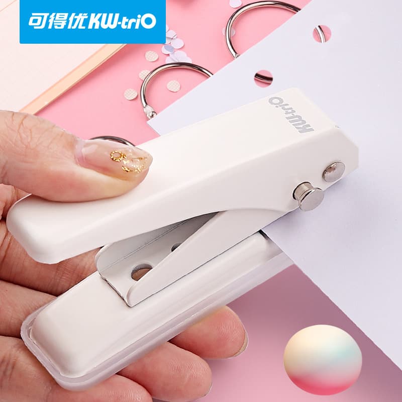 Kadeyou 919 Single-hole Multi-functional Punch Machine Student Stationery Manual Punch Portable Loose-leaf A4 Paper Punch