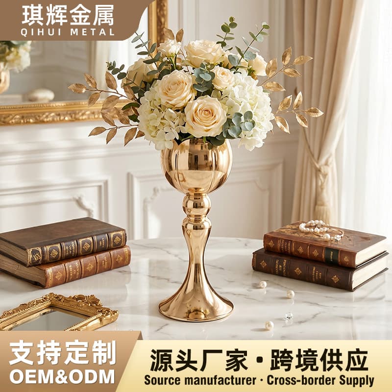Creative golden mermaid candlestick wedding stage decoration props tabletop flower ornaments