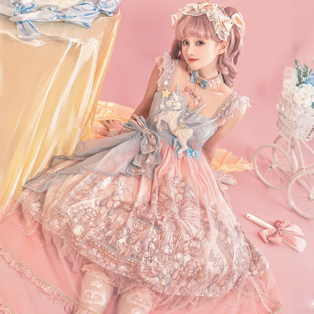 Xiong Doujiang Original Cloud Amusement Park Lolita Dress for Everyday Cute Lolita Sweet Dress 7283