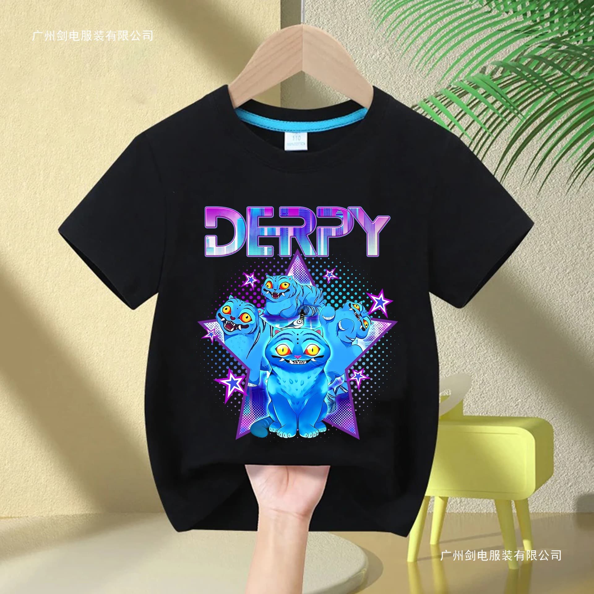 KPop Devil Hunter Derpy Tiger Kids T-Shirt Printed Fashion Casual Top Round Neck Cartoon for Girls and Boys