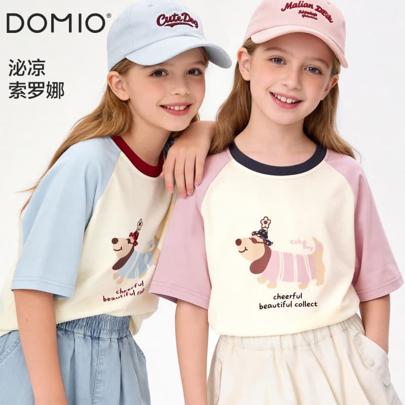 Girls short-sleeved T-shirt summer 2026 new children's cartoon tops big children's bottoming shirts teenagers thin children's clothing