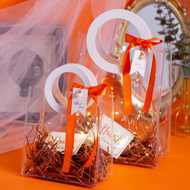 Transparent Gift Bag Wedding Tote Bag Souvenir Bag High-End Ins Style Tote Bag Valentine's Day Birthday Gift Bag