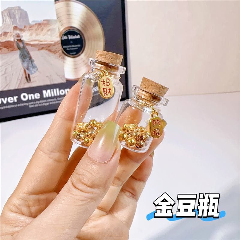 Gold Accumulation Glass Storage Jar, Mini Empty Bottle for Gold Beans, Collection Storage Can, Baby Tooth Preservation Bottle