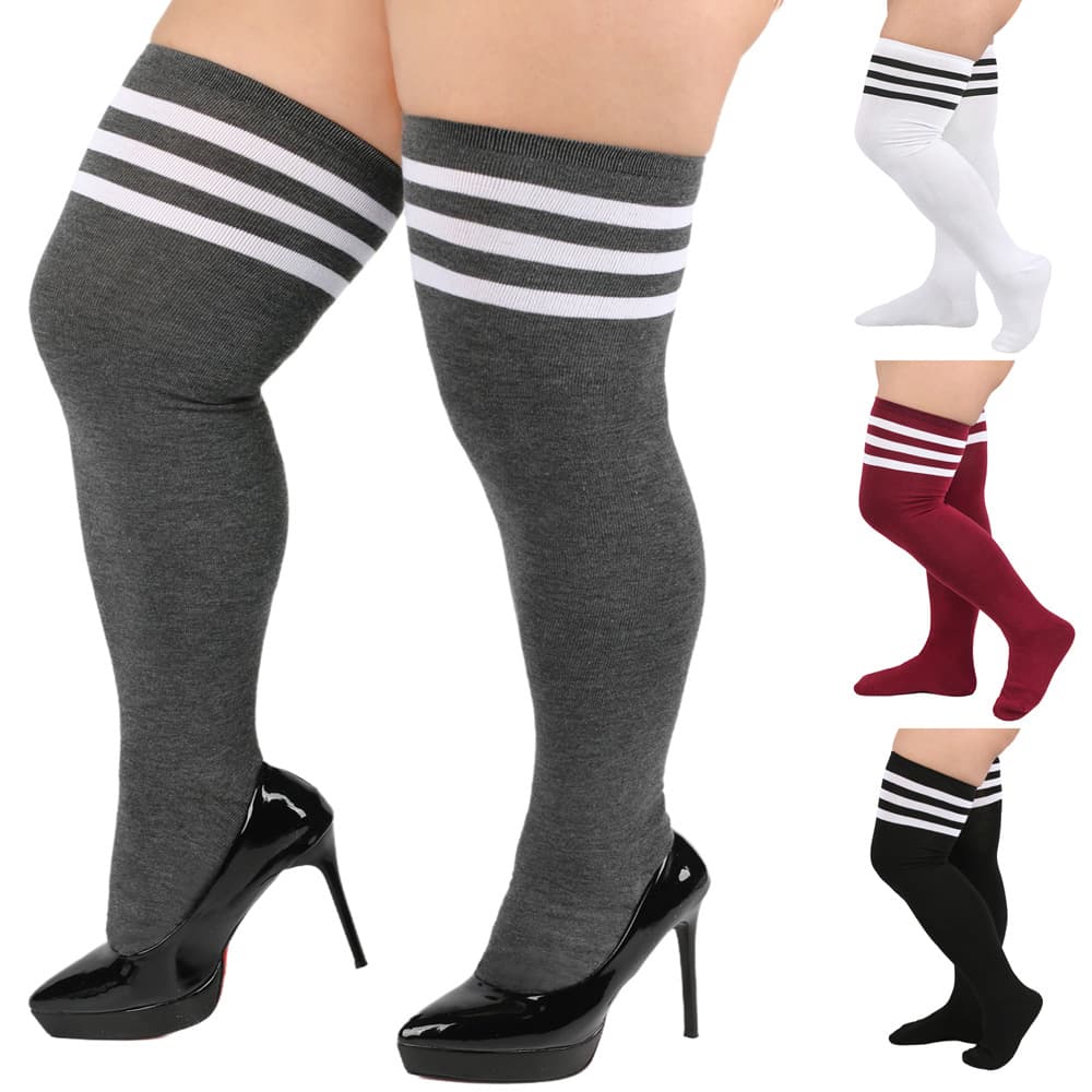 Plus Size Over-the-Knee Socks for Women, 180 lbs, Extra Large, Cross-Border