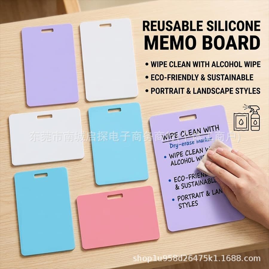 New Cross-Border Erasable Badge Sticky Notes Reusable Wipeable Notepad