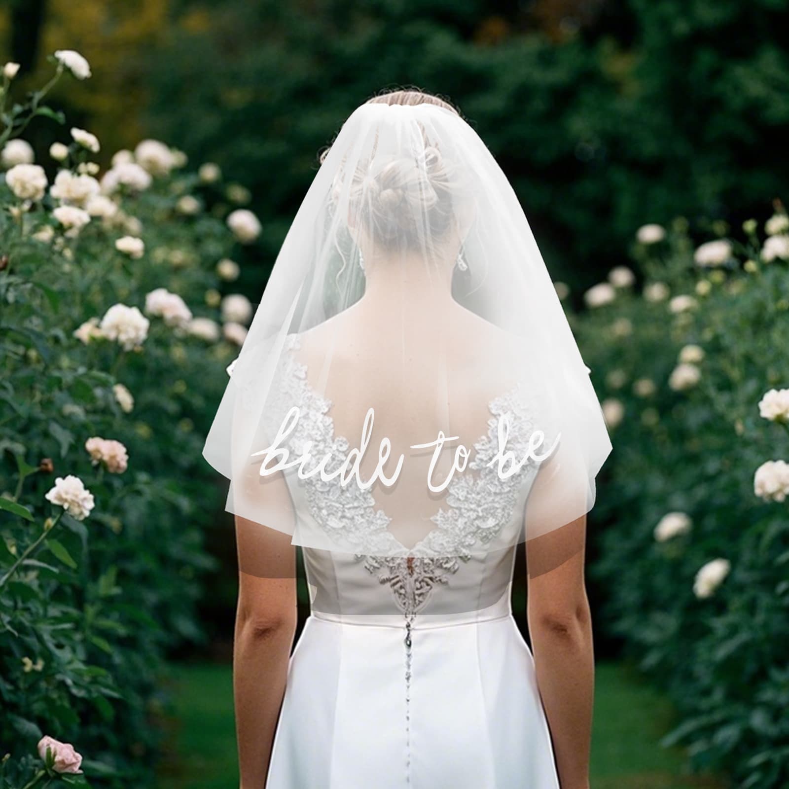 Bridetobe Veil 55cm Medium-Short Bride Veil for Brides and Brides-to-Be Photo Prop for Cross-Border Sales