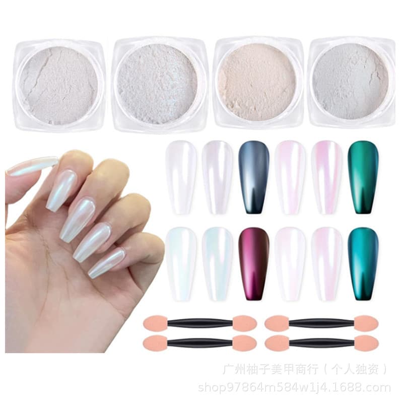 Cross-border Nail Art Aurora Powder Laser Glitter Rainbow Magic Mermaid Shell Powder Mirror Magic Mirror Powder Nail Decoration