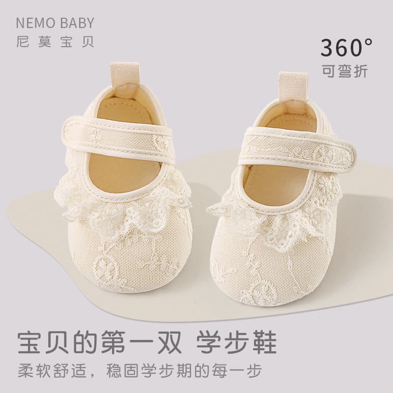 Baby Socks Shoes for Spring and Summer, 0-1 Year Newborn Princess Shoes, Soft Sole for Girls 3-6-12 Months